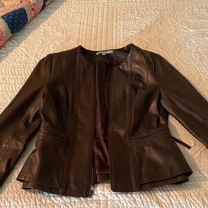 ANTONIO MELANI Rich Brown Leather Jacket